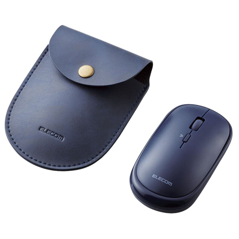 BlueLEDマウス/薄型/Bluetooth対応/4ボタン/ポーチ付/ブルー M-TM10BBBU