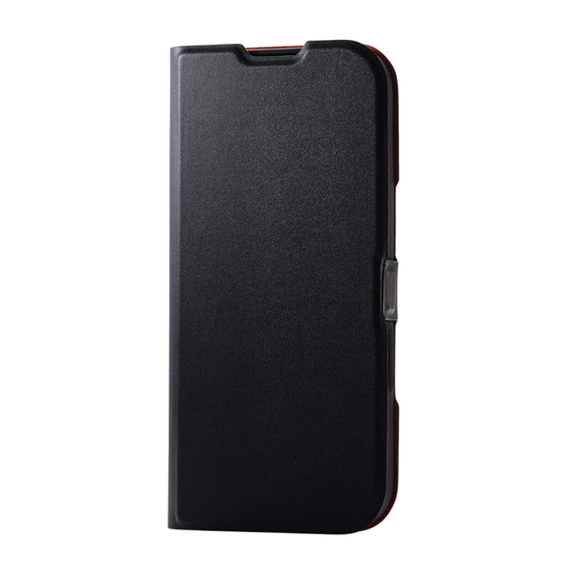 iPhone 16用レザーケース/手帳型/UltraSlim/薄型/磁石付き/ブラック PM-A24APLFUBK