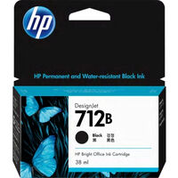 HP712Bインクカートリッジ ブラック 38ml 3ED28A