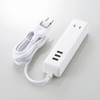 モバイルUSBタップ/USBメス×3/AC×2/ケーブル1.5m/3.4A/ホワイト MOT-U10-2315WH
