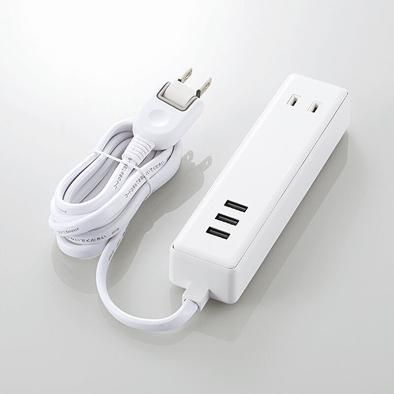 モバイルUSBタップ/USBメス×3/AC×2/ケーブル1.5m/3.4A/ホワイト MOT-U10-2315WH
