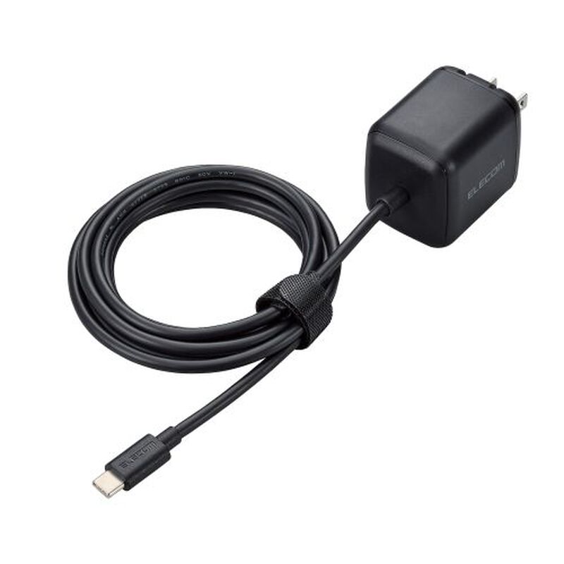 ノートPC用ACアダプター/USB充電器/USB Power Delivery/65W/USB-Cケーブル一体/2.0m/スイングプラグ/ブラック ACDC-PD8665BK