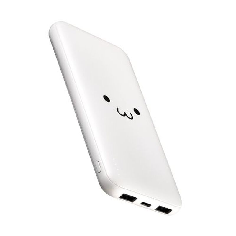 モバイルバッテリー/リチウムイオン電池/15W/10000mAh/USB-C×1/USB-A×2/microB×1/しろちゃん DE-C66-10000WF