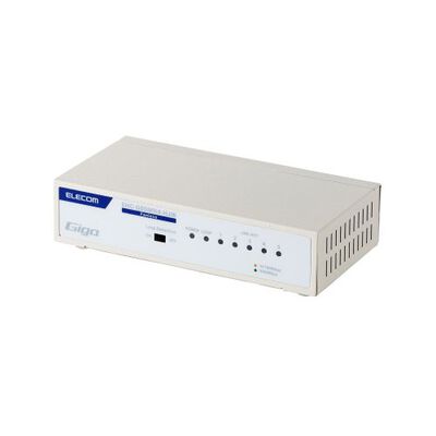 Giga対応スイッチングHub/5ポート/金属筐体/磁石付き/電源内蔵モデル/ホワイト EHC-G05MN4-HJW