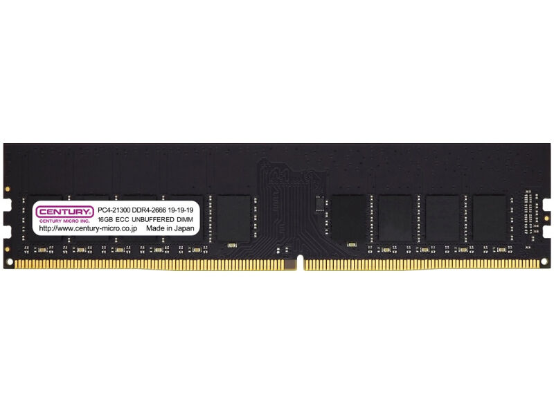 サーバー/ワークステーション用 PC4-21300/DDR4-2666 16GB 288-pin Unbuffered DIMM ECC付 1.2v 日本製 CB16G-D4UE2666