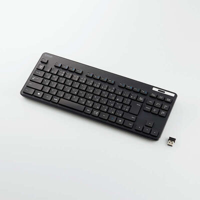 無線キーボード/薄型/メンブレン式/抗菌/コンパクトサイズ/ブラック TK-FDM109TKBK