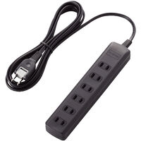 雷ガードタップ/スイッチ無/6個口/2.5m/ブラック T-K1A-2625BK