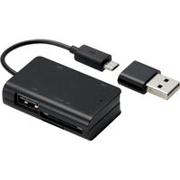 メモリリーダライタ/スマホ・タブレット用/microBケーブル/SD+microSD+USB Aメス/ブラック MRS-MBH10BK