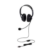 有線ヘッドセット/両耳オーバーヘッド/大型/USB-A/1.8m/ブラック HS-HP02SUBK