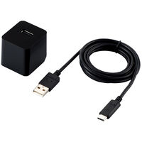スマートフォン・タブレット用AC充電器/2.4A出力/USB-Aメス1ポート/Type-Cケーブル同梱(A-C)/1.5m/おまかせ充電搭載/ブラック MPA-ACC12BK