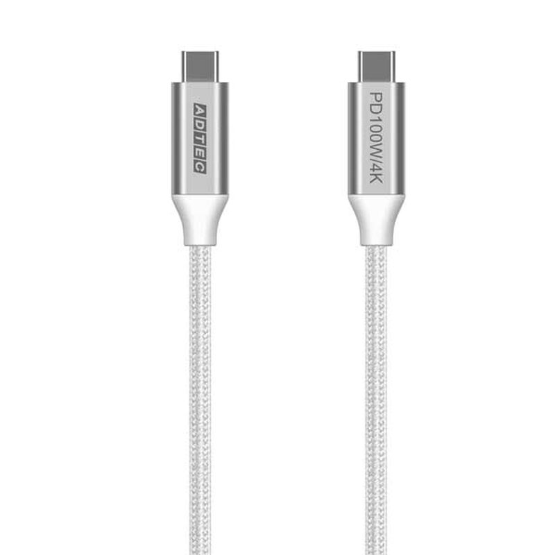 USB Type-C to C ケーブル (4K・100W出力 / 10Gbps / 1.5m) ホワイト APC-V1510CC-4KU3G2-W