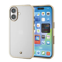 iPhone 16用ソフトケース/メタリックライン/グレージュ PM-A24AUCTMLGB