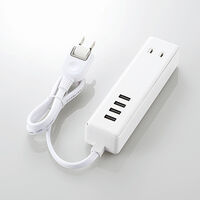 モバイルUSBタップ/USBメス×4/AC×2/ケーブル60cm/3.4A/ホワイト MOT-U11-2406WH