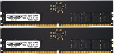 デスクトップ用 PC5-44800/DDR5-5600 288pin Unbuffered_Non-ECC_DIMM 1Rank 1.1v 32GB kit（16GB×2枚） 日本製 CB16GX2-D5U5600H