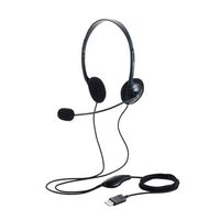 有線ヘッドセット/両耳オーバーヘッド/小型/USB-A/1.8m/ブラック HS-HP14SUBK