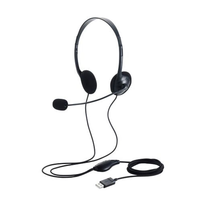 有線ヘッドセット/両耳オーバーヘッド/小型/USB-A/1.8m/ブラック HS-HP14SUBK