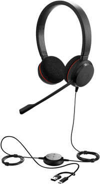 Jabra USBヘッドセット USB-C/A 両耳 UC認定「Jabra Evolve 20 UC Stereo USB C/A」 4999-829-269