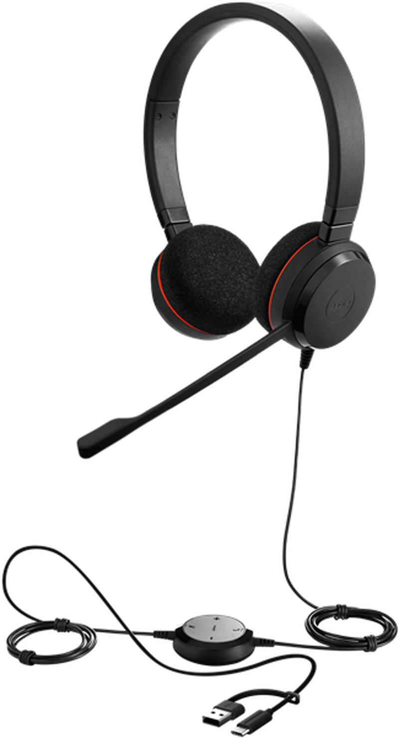 Jabra USBヘッドセット USB-C/A 両耳 UC認定「Jabra Evolve 20 UC Stereo USB C/A」 4999-829-269
