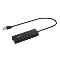 Giga対応 USB-A LANアダプター ハブ付 ブラック LUD-U3-AU101BK