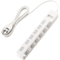 省エネタップ/個別スイッチ/ほこり防止シャッター付/6個口/3.0m/ホワイト T-E6A-2630WH