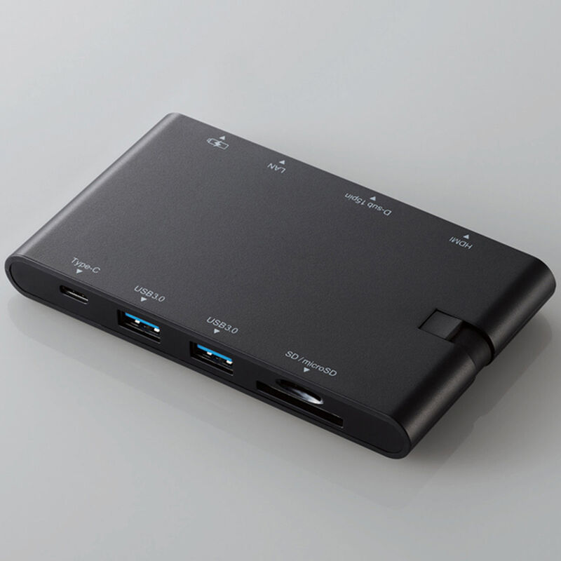 Type-Cドッキングステーション/USB PD対応1/LANポート/SD+microSDスロット/ブラック DST-C05BK