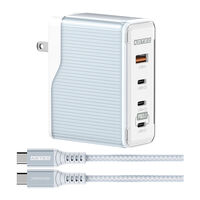 PD 3.1対応 GaN AC充電器/150W/USB-C×3、Type-A/ブルー & Type-C to Cケーブル付 APD-V150AC3-BL-CU4G3