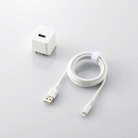 Lightning-AC充電器/2.4A出力/ケーブル同梱/1.5m/高耐久ケーブル/ホワイト MPA-ACL09WH