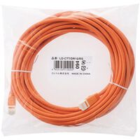 EU RoHS指令準拠 ツメ折れ防止LANケーブル(Cat5E)/10.0m/簡易パッケージ仕様/オレンジ LD-CTT/DR10/RS