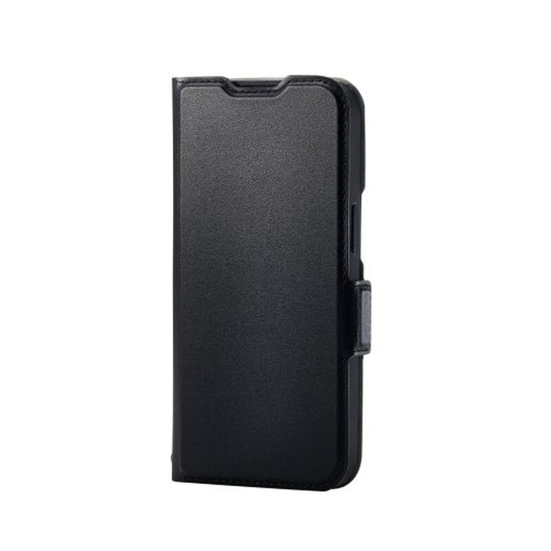 iPhone 16e/レザーケース/手帳型/耐衝撃/磁石付き/ステッチ/カード収納充実/ブラック PM-A25SPLFY3BK