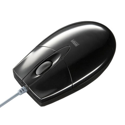 有線ブルーLEDマウス（USB-PS/2変換アダプタ付き・ブラック） MA-BL3UPBKN
