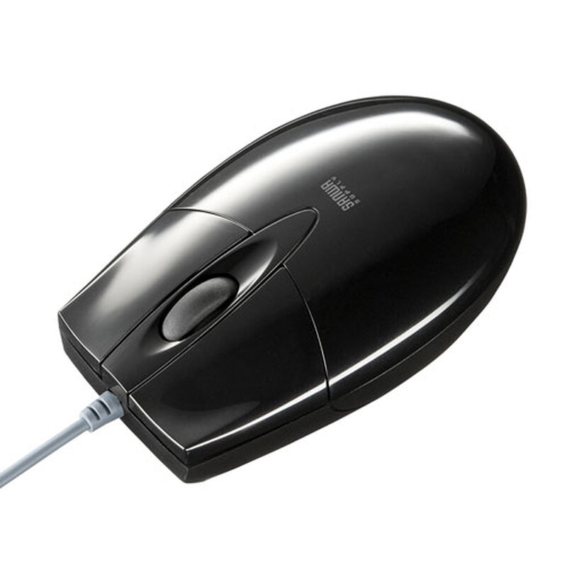 有線ブルーLEDマウス（USB-PS/2変換アダプタ付き・ブラック） MA-BL3UPBKN