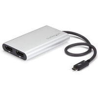 Thunderbolt 3 - 2ポートDP変換アダプタ 4K/60Hz Mac と Windows に対応 USB Type-C(オス) - 2x DP/DP(メス) TB32DP2T