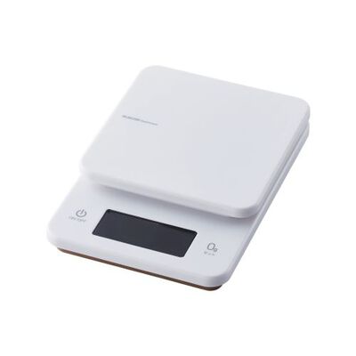 キッチンスケール/計量器/最大3kg/最小0.5g表示/バックライト付/ホワイト HCS-KSA01WH
