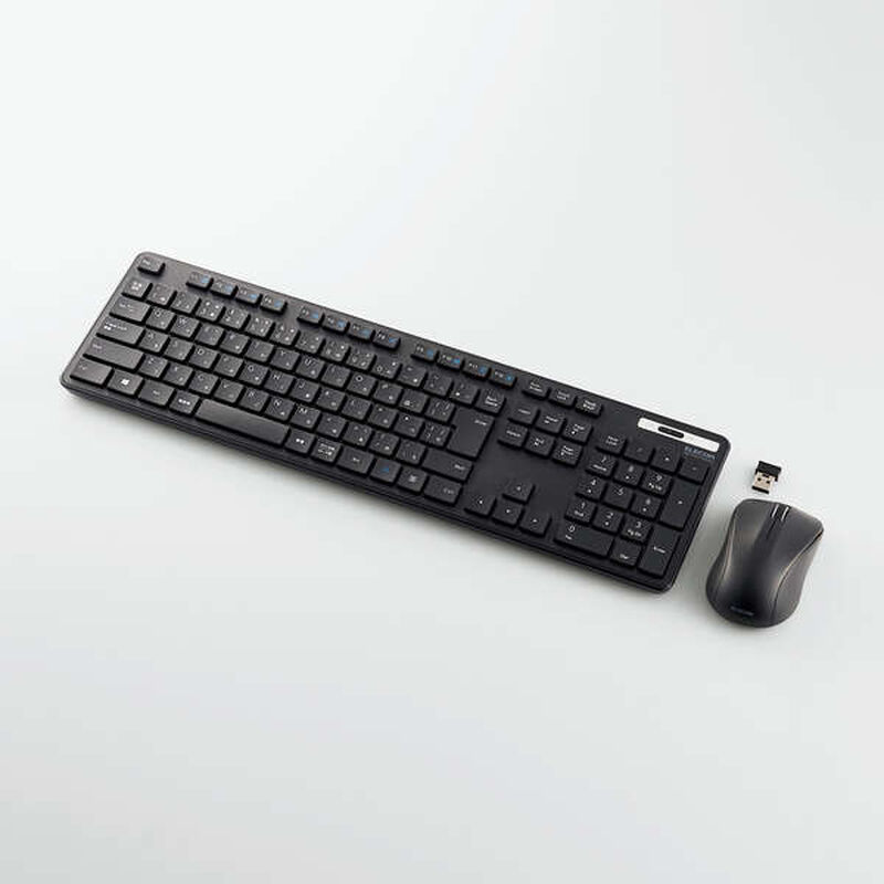 無線キーボード＆マウス/薄型/メンブレン式/抗菌/フルサイズ/ブラック TK-FDM110MKBK