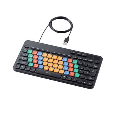 パソコン学習用キーボード/KEY PALETTO/有線/メンブレン式/ミニサイズ/抗菌/ブラック TK-FS10UMKBK
