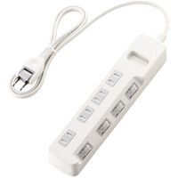 省エネタップ/個別スイッチ/ほこり防止シャッター付/4個口/1.0m/ホワイト T-E6A-2410WH