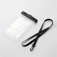 スマートフォン用防水ケース/IPX8/ショルダーストラップ付属/水中スマホ操作対応タイプ/ブラック P-WPST05BK