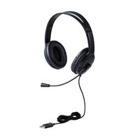 有線ヘッドセット/指向性マイク/ノイズキャンセリング/USB-A/大型/1.8m/ブラック HS-HP07SUBK