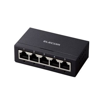 Giga対応スイッチングハブ/5ポート/金属筺体/電源外付けモデル/ブラック EHC-G05MA-B
