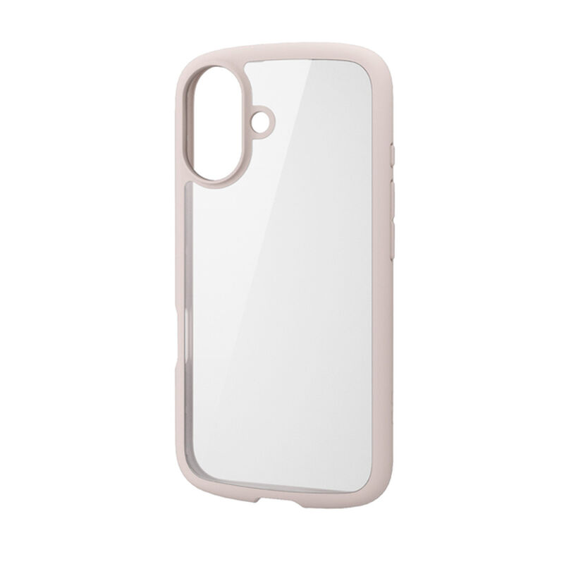 iPhone 16用ハイブリッドケース/TOUGH SLIM LITE/フレームカラー/背面クリア/ストラップシート付属/ピンク PM-A24ATSLFCPN