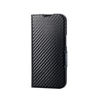 iPhone 16e/レザーケース/手帳型/UltraSlim/薄型/磁石付き/カーボンブラック PM-A25SPLFUCB