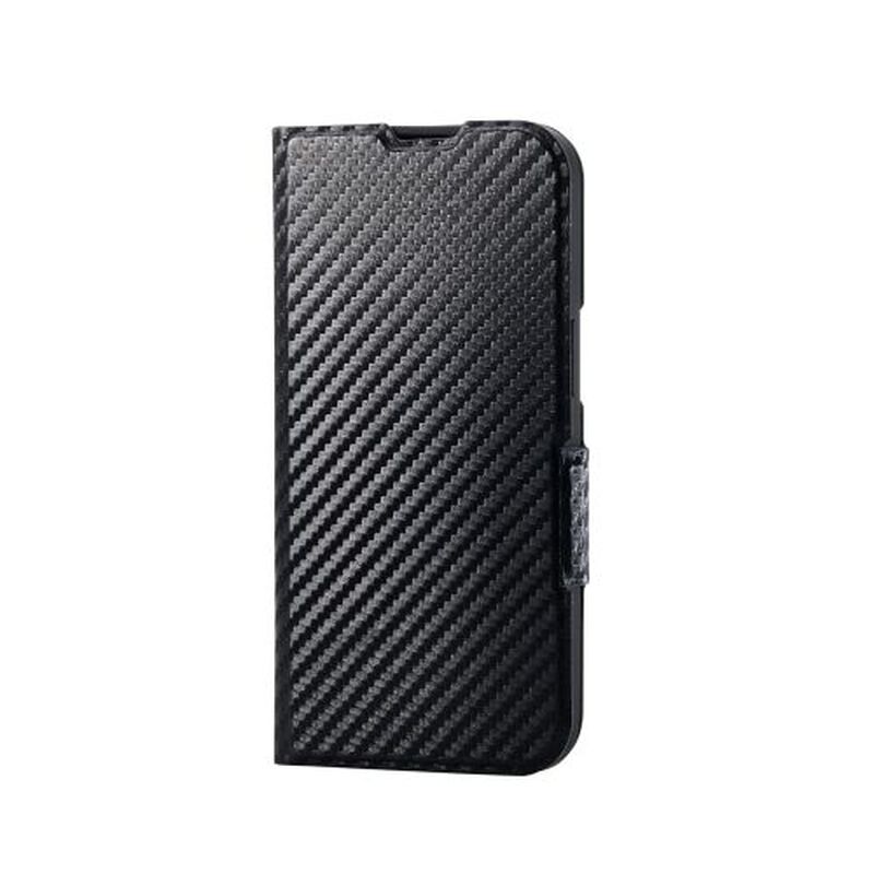 iPhone 16e/レザーケース/手帳型/UltraSlim/薄型/磁石付き/カーボンブラック PM-A25SPLFUCB