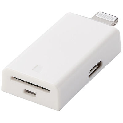 Lightningカードリーダー/microSD専用/USB Type-C変換アダプタ付属/直挿し/ホワイト MR-LD102WH