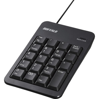 有線テンキー 抗菌仕様・Tabキー付き ブラック BSTK120BK