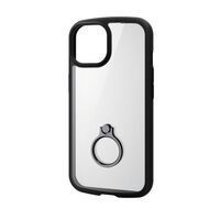 iPhone 15用ハイブリッドケース/TOUGH SLIM LITE/フレームカラー/リング付/ストラップシート付属/ブラック PM-A23ATSLFCRBK