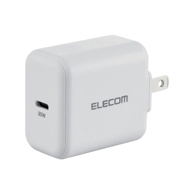ノートPC用ACアダプター/USB充電器/UPD認証/30W/USB-C1ポート/スイングプラグ/ホワイト ACDC-PD2130WH