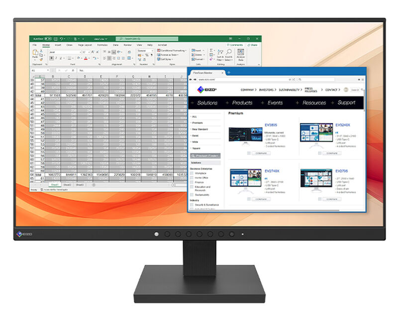液晶ディスプレイ 21.5型/1920×1080/HDMI、DisplayPort、D-Sub/ブラック/スピーカー：あり EV2130-BK