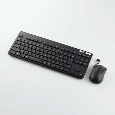 無線キーボード＆マウス/薄型/メンブレン式/抗菌/コンパクトサイズ/ブラック TK-FDM109MKBK