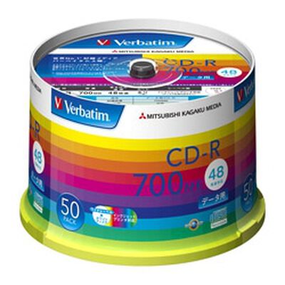 CD-R 700MB PCデータ用 48倍速対応 50枚スピンドルケース入り ワイド印刷可能 SR80SP50V1
