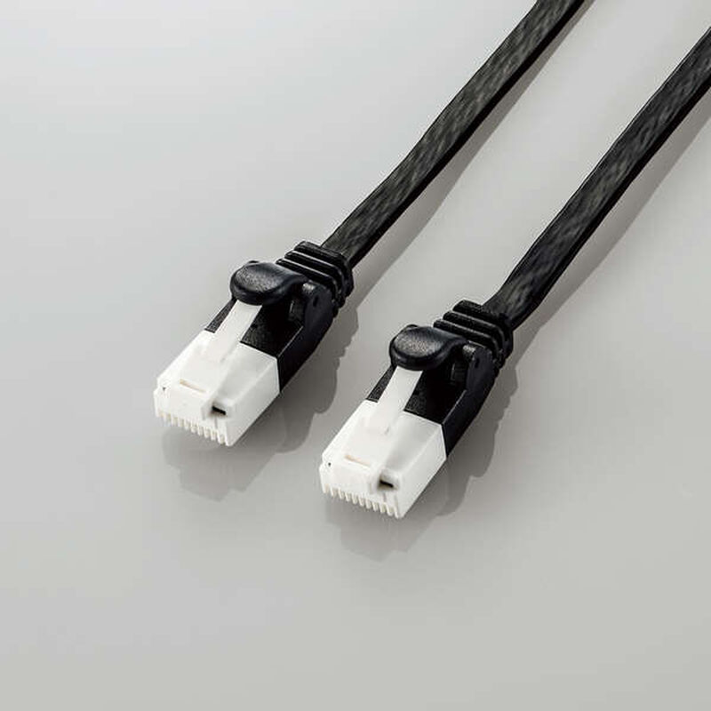 LANケーブル/CAT6A/爪折れ防止/フラット/5.0m/ブラック LD-GFAT/BK50